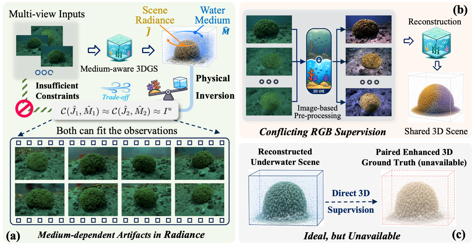 Limitations of physical inversion, image pre-processing, and direct 3D supervision